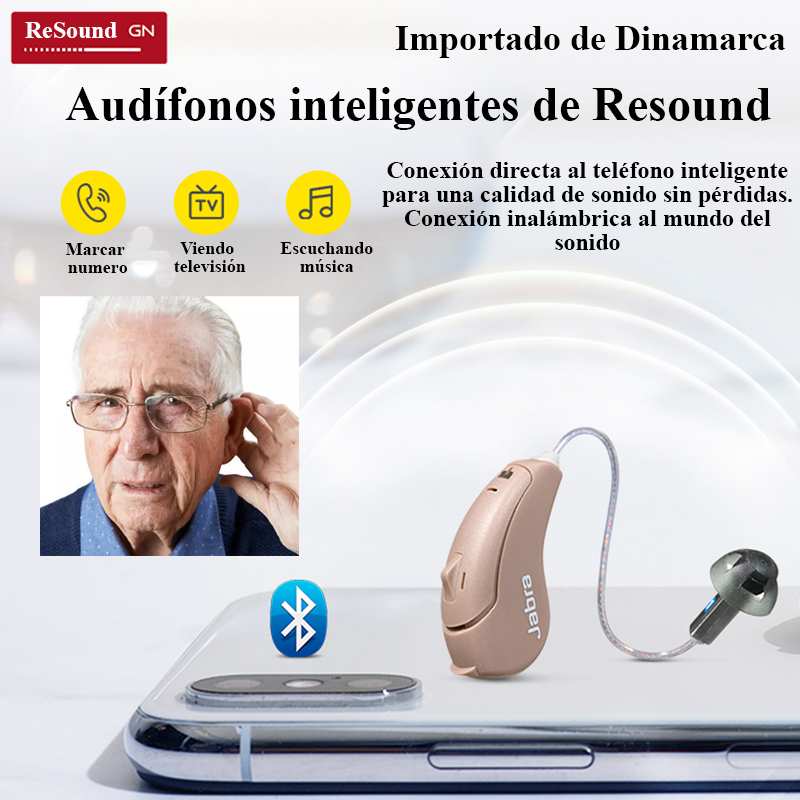 Audífonos inteligentes Resound para personas con problemas de audición Receptor invisible externo