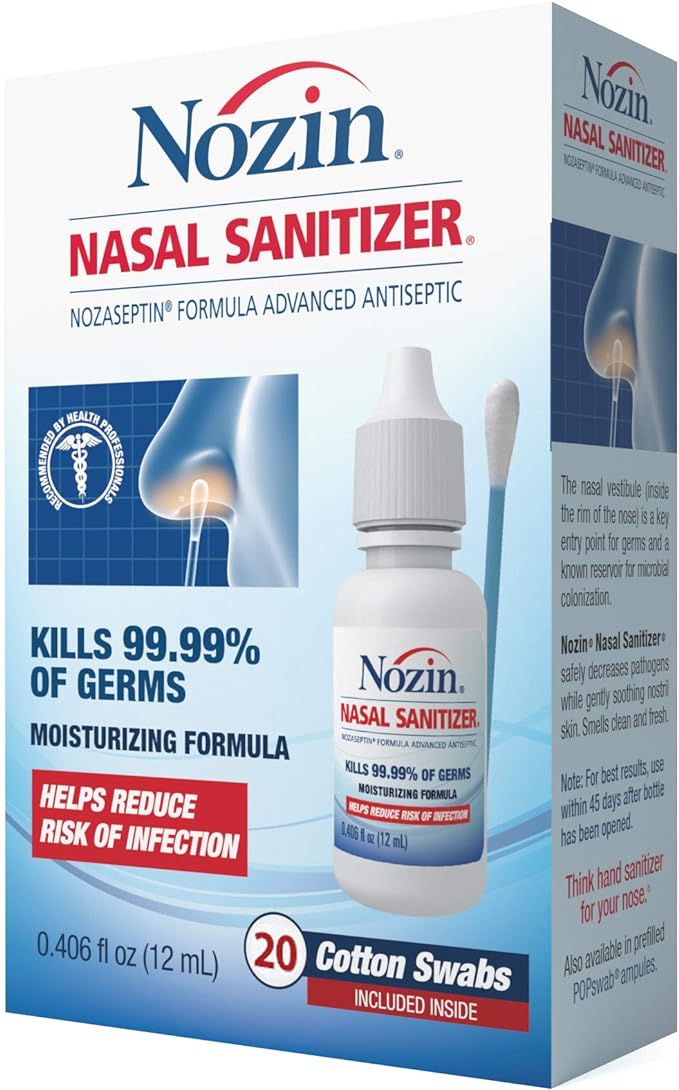 Lahvička Nozin® Nasal Sanitizer® 12 ml | Zabíjí 99,99 % bakterií | Vydrží až 12 hodin | 60+ aplikací