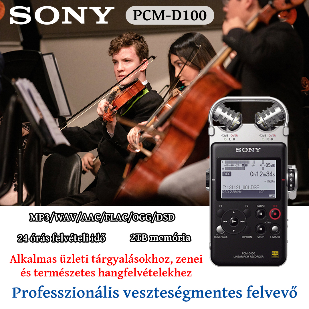 Sony PCM-D100 veszteségmentes felvevő stick professzionális zene MP3 lejátszó felvevő mikrofon