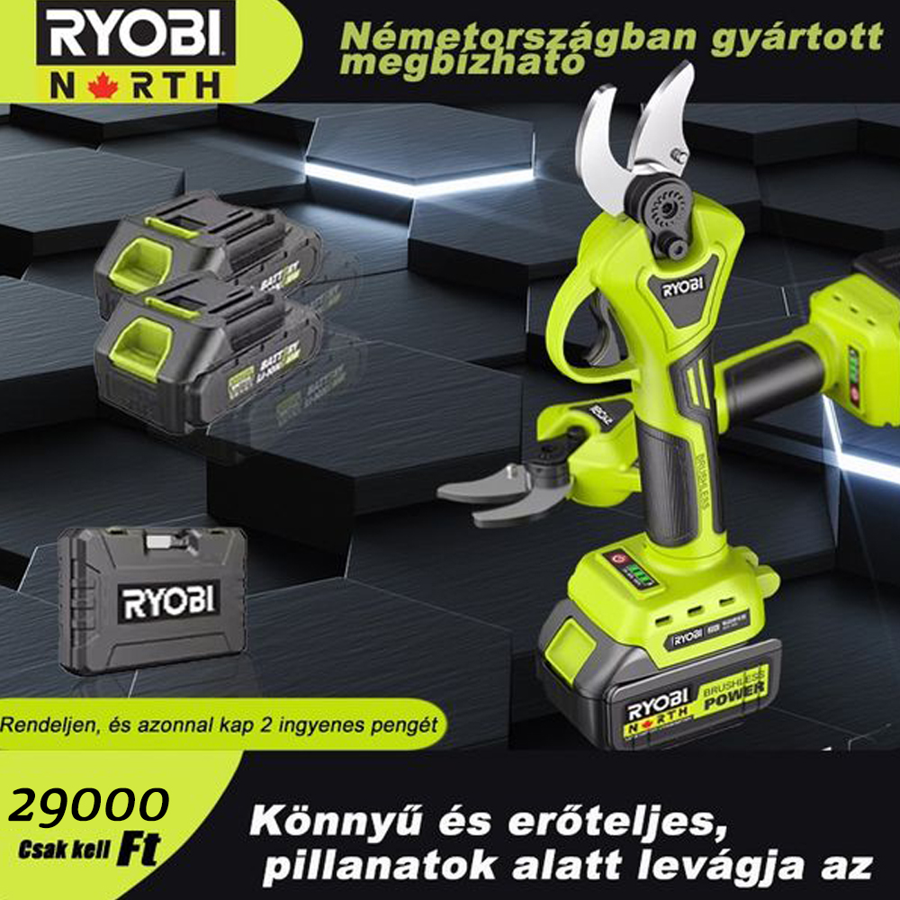 RYOBI elektromos olló Nagy teljesítményű akkus kerti ollók kerti ollók