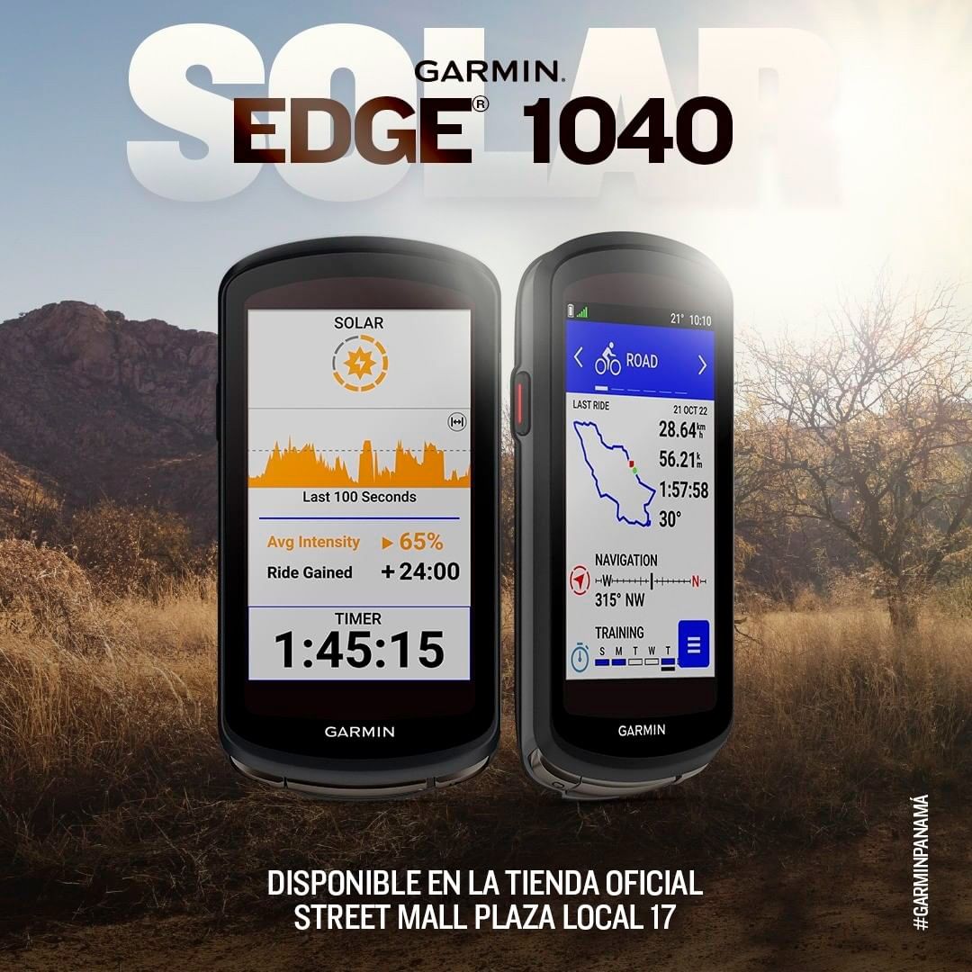 Registrador de bicicletas movido a energia solar Garmin Edge® 1040 com radar de navegação para registrar exercícios