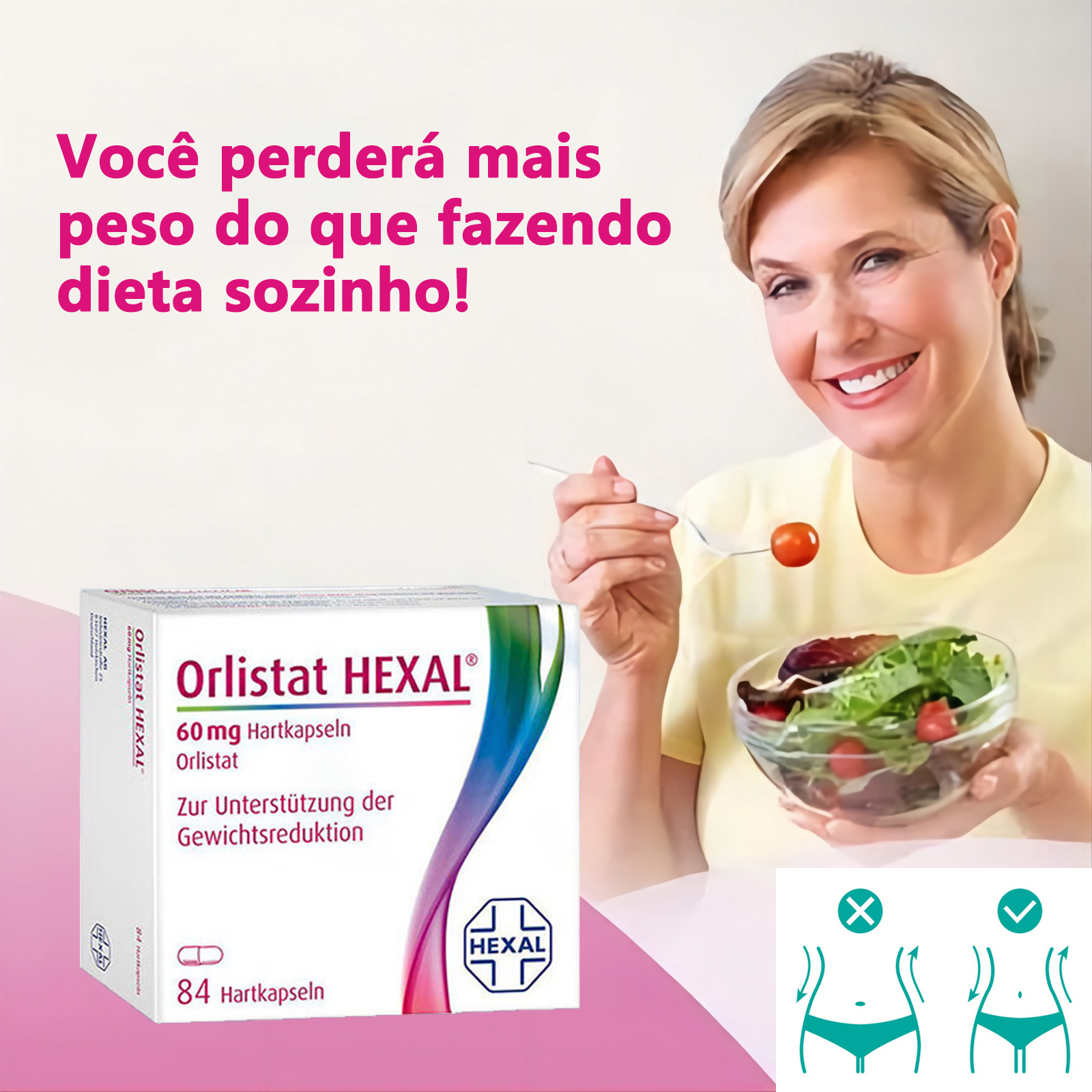 Orlistat HEXAL Cápsulas Orlistat Comprimidos para perda de peso Comprimidos para perda de peso Comprimidos de óleo para redução de gordura Comprimidos para perda de peso