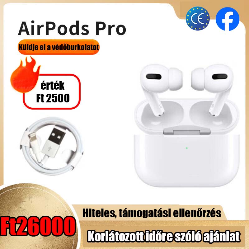 Vezeték nélküli fejhallgató Apple AirPods Pro (2nd Gen) – mikrofon, True Wireless, csatlakozó, aktív zajszűrés (ANC) Akár 30 óra akkumulátor-üzemidő (6 óra + 24 óra)