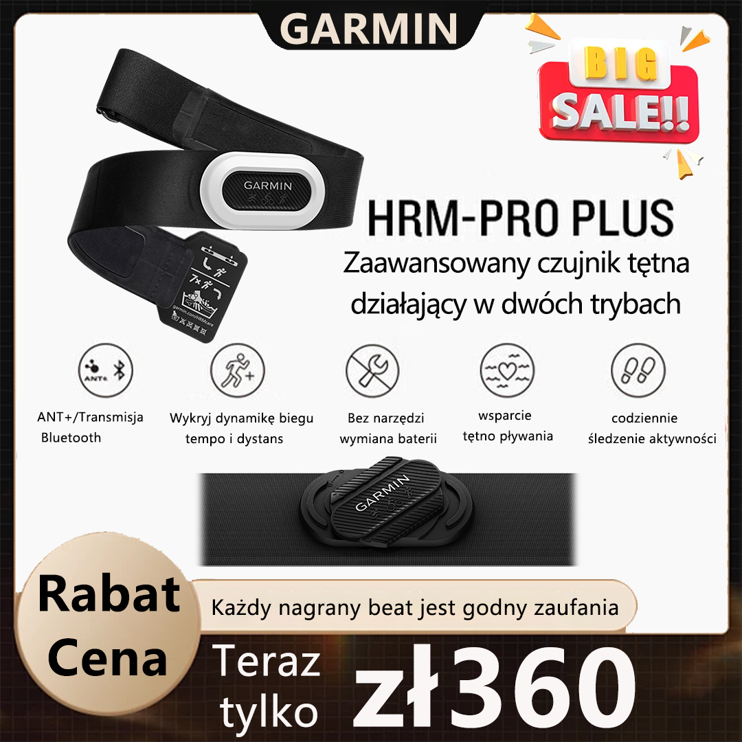 Pasek do pomiaru tętna GARMIN HRM-ProPlus z zaawansowanym czujnikiem w dwóch trybach